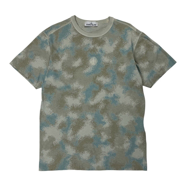 Stone Island Dove Grey Devore Camo T Shirt, Size Small