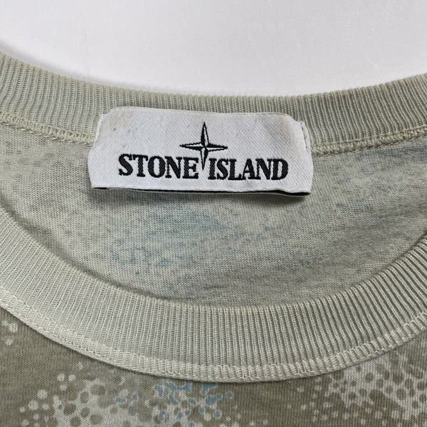 Stone Island Dove Grey Devore Camo T Shirt, Size Small