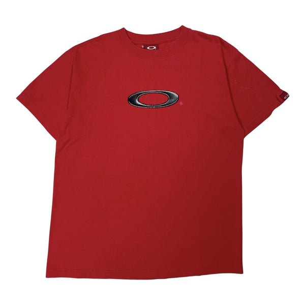 Vintage Oakley O Big Logo T-Shirt Y2K 90s Icon Red Graphic Tee Size Medium M