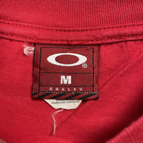 Vintage Oakley O Big Logo T-Shirt Y2K 90s Icon Red Graphic Tee Size Medium M