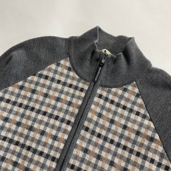 Aquascutum Check Cardigan Size Large Come Up Vintage