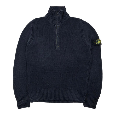 Stone Island Chunky Knit Quarter Zip, Size Medium